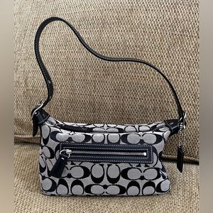 Coach Black Canvas Signature Shoulder Bag